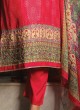 Designer Pant Style Suit In Rani Color